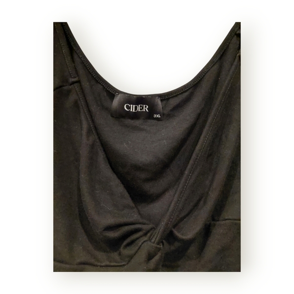 Cider Plus V-Neck Solid Twist Ruched Bodysuit - Picture 3 of 6